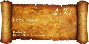 Lock Keve névjegykártya